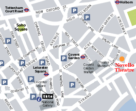 Novello Theatre Map