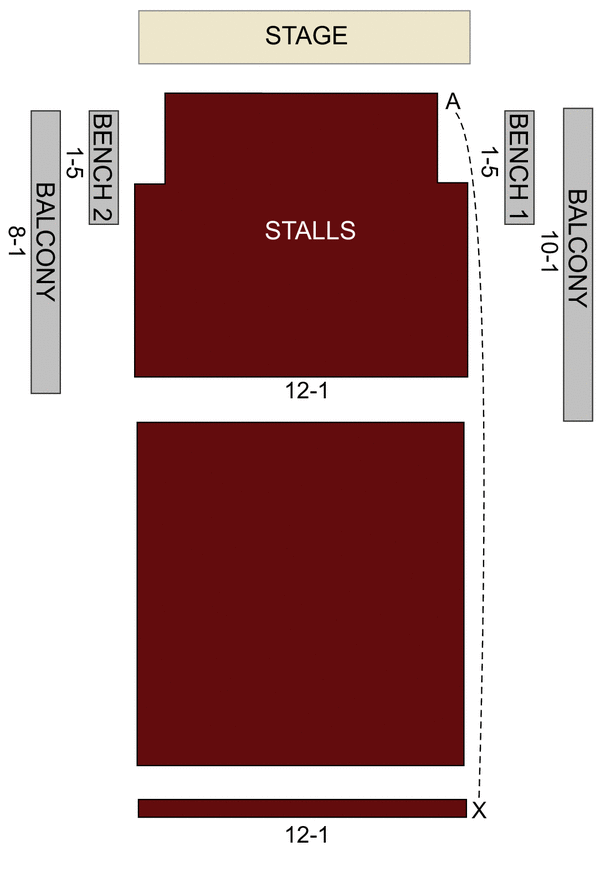 New Players Theatre at The Arches London seating chart and stage